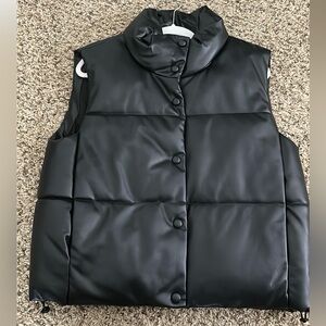 Zara Black Puffer Vest